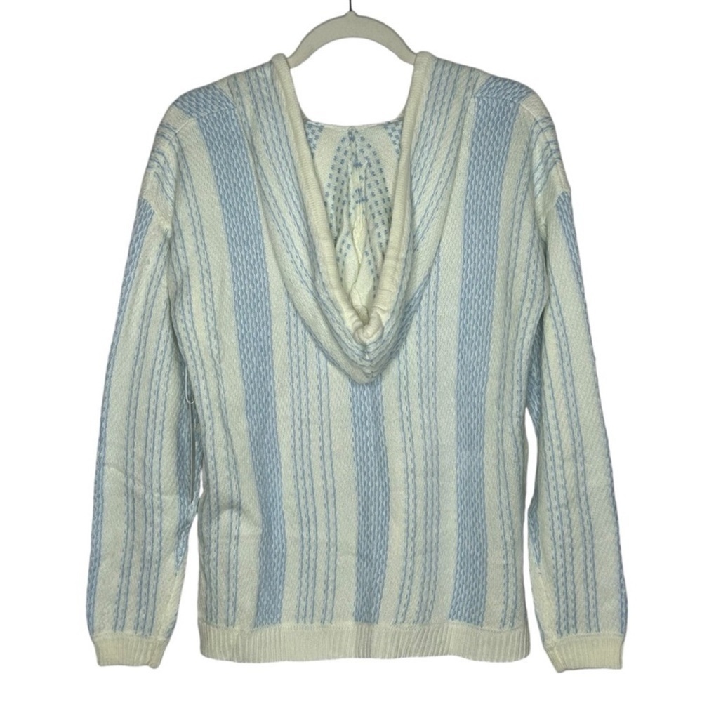 One Grey Day Soft Striped Hooded Pullover Sweater NWT - Picture 3 of 12